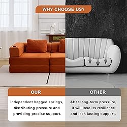 78" W Loveseat Sofa, 4 in 1 Convertible Floor Sofa