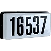 Designers Fountain Lighted House Number Sign, 2-Light Outdoor Home Address Plaque, 10 Inch, Black, 31310-BK