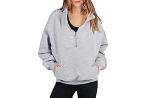 ANRABESS Women’s Oversized Quarter Zip Sweatshirt Long Sleeve Drop Shoulder Pullover Fleece Half Zip Hoodie Fall Clothes