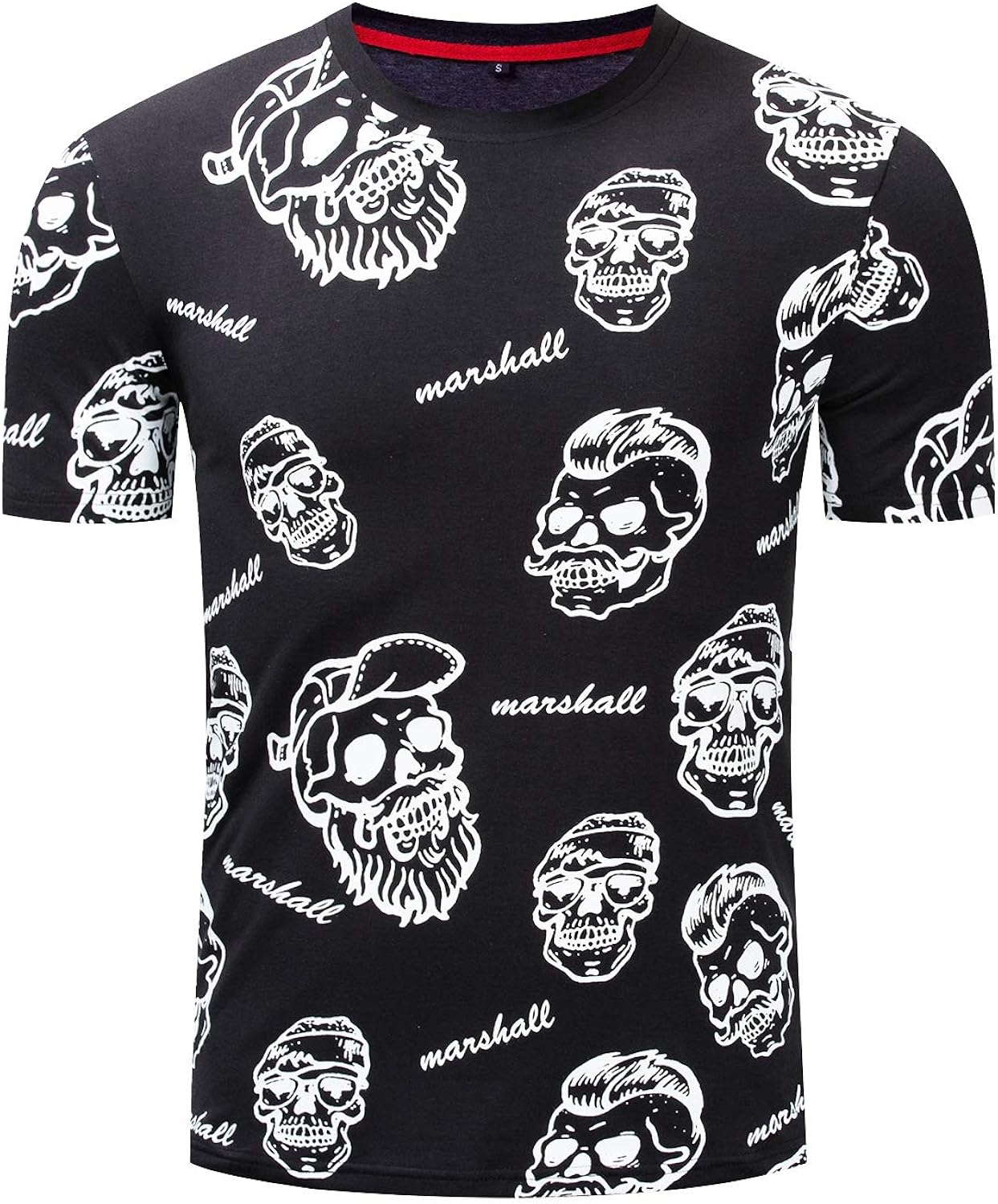 Camiseta de Hombre de Cuello Redondo de algodón Sudor-Absorbente de Dibujos Animados Avatar Impreso Casual Camisa de Manga Corta, Black, L: Amazon.es: Ropa y accesorios