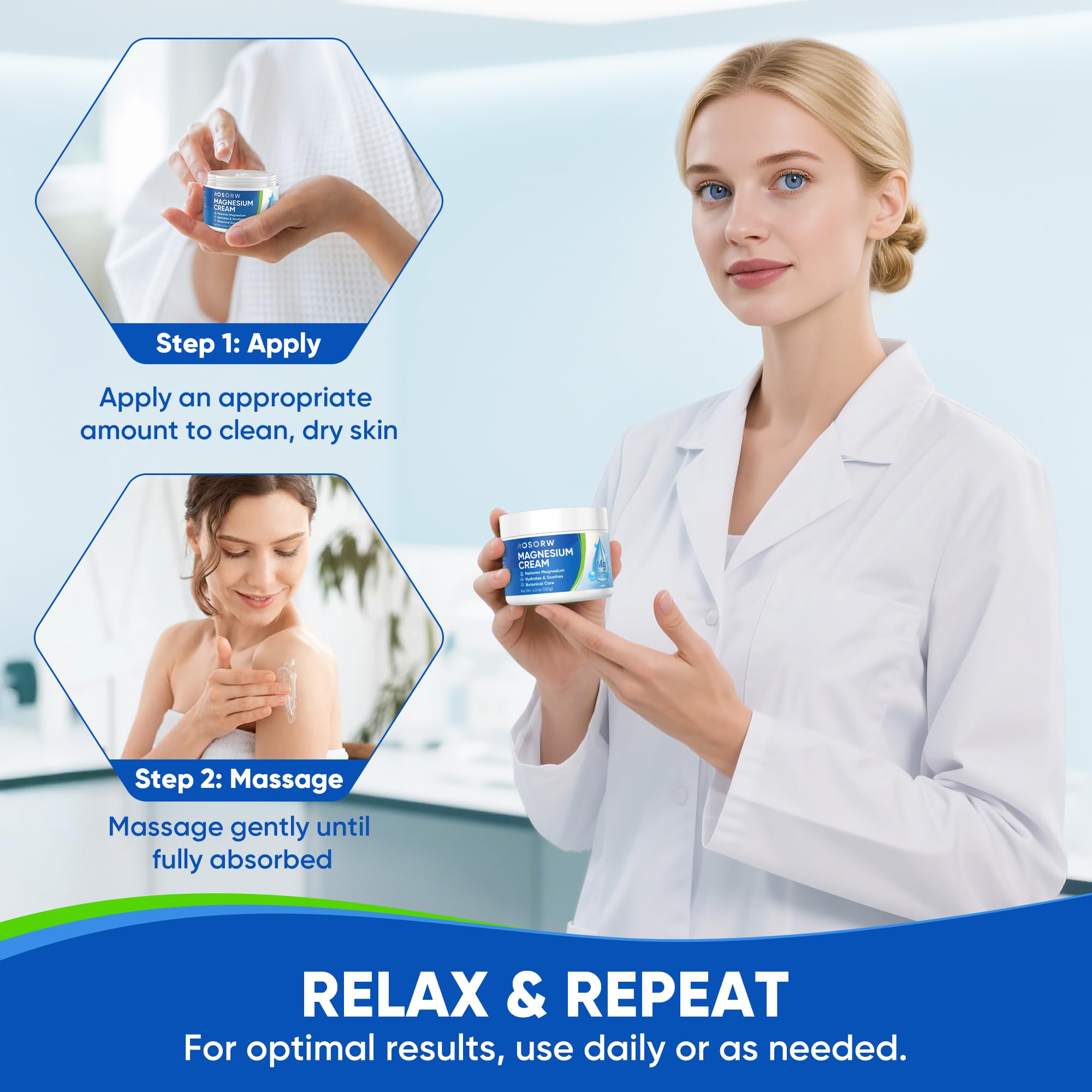 Topical Magnesium Cream for Sleep – Soothing Magnesium Lotion for Legs, Feet, and Body – Infused with Natural Herbal Extracts – 4.2oz / 120ml (Pack of 1)