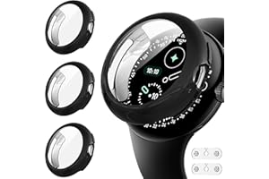 Suoman 3-Pack for Google Pixel Watch 4 45mm Case with 2*Charging Accessories, All-Around Protective Soft TPU Bumper Cover Scr