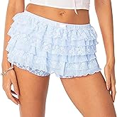 Vuwty Women Ruffle Lace Lolita Bloomers Shorts Fairy Lace Layered Pumpkin Boy Shorts Y2k Sweet Cute Panties