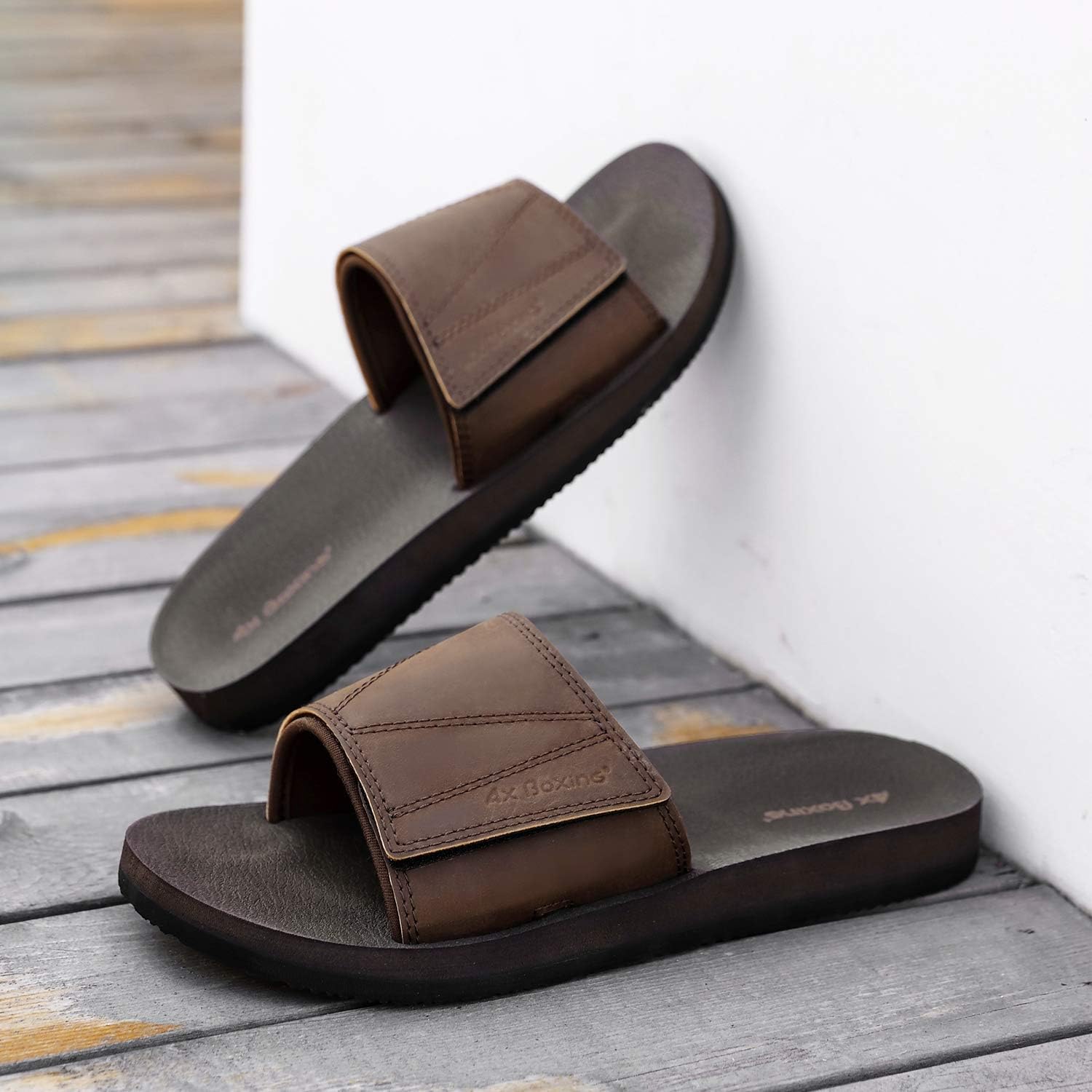 Ciabatte Infradito Da Uomo Nere Con Stampa Palme E Logo Americanino - Foto 4