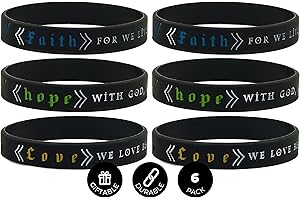Inkstone "Faith, Hope, & Love Silicone Rubber Wristbands Bible Verses