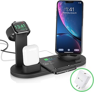 Amazon Com Wireless Charger 3 In 1 Wireless Charging Stand Apple