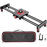 Neewer Camera Slider Carbon Fiber Dolly Rail, 16 inches/40 Centimeters with 4 Bearings for Smartphone Nikon Canon Sony Camera 12lbs Loading