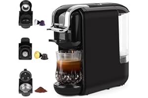 DIVINOCAFFÉ - Espresso coffee maker for Nespresso capsule, Lavazza blue capsule and coffee powder, 19 bar pressure makes auth