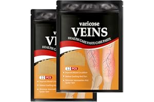 Varicose Vein Relief Patches, Natural Turmeric Formula, Breathable Patches for Spider Veins, 24 Pieces