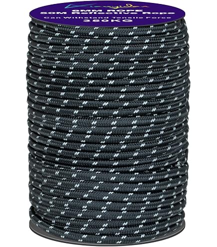 Corde Marine Flottante 6mm - Haute Résistance 550KG - Réfléchissante, Longueurs 10/20/30/50m - Pour Bateau, Camping, Pêche, Amarrage - 9