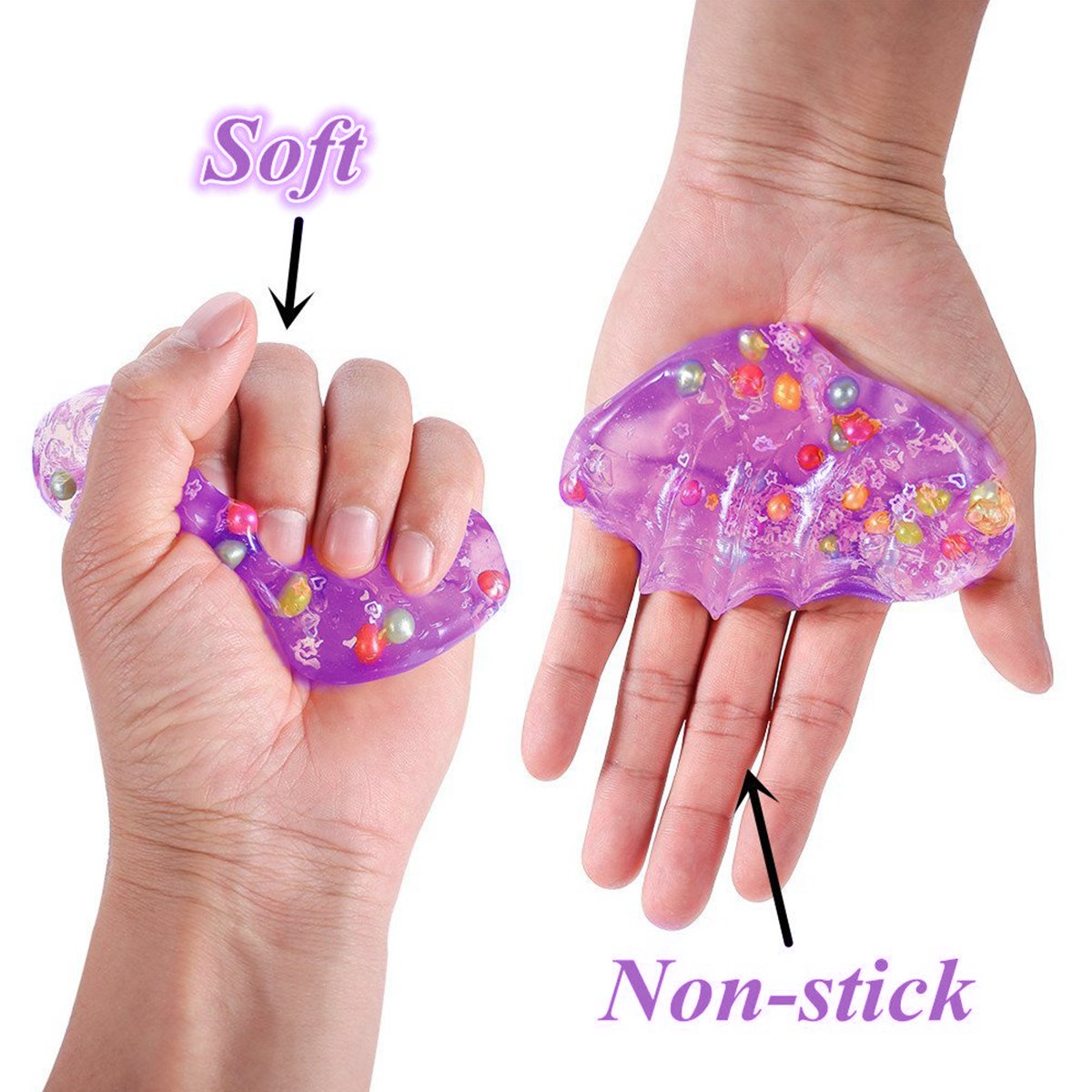 Egg Slime 4 Pack Non-Toxic Clear Crystal Slime Soft Jelly Clay Putty Mud Stress Relief Toy for Kids