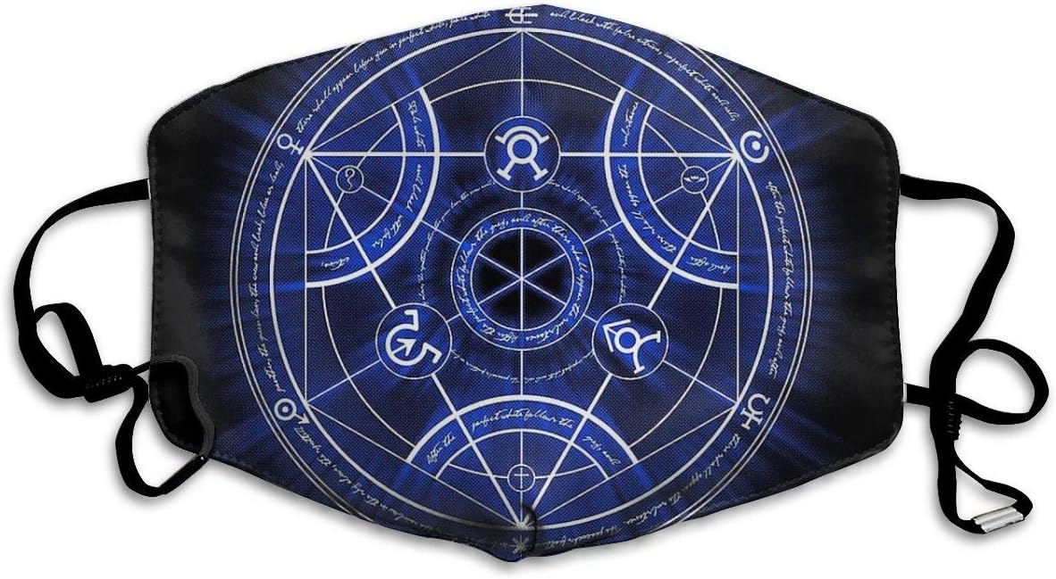 Human Transmutation Circle Men Women Adjustable Earloop Face Ma-sk,Anti-dust Mouth Ma-sk,Reusable Protection Ma-sk,Pollen Ma-sks,Anti Pollution Ma-sk,Anti-smog Ma-sk