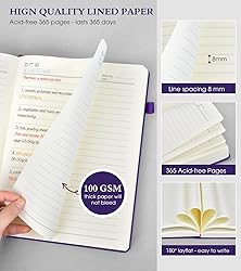 PERCUN B5 Lined Journal Notebook - 365 Page Large