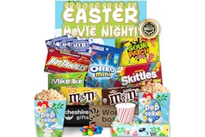 Movie Night Family Easter Basket For Teens & Adults - Easter Candy, Popcorn & Easter Movie Trays - Easter Baskets For Kids Already Filled & Easter Gifts by Cheshire Gifts