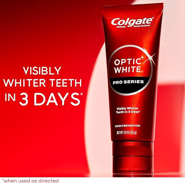 COLGATE OPTIC WHITE PRO SERIES TEETH WHITENING TOOTHPASTE WITH 5% HYDROGEN PEROXIDE, STAIN PREVENTION, MINT, 3 OUNCES (2 PACK)