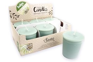 SHORTIE'S CANDLE COMPANY Bayberry Fir Soy Votive Candles - Scented with Natural Fragrance Oils - 6 Green Natural Votive Candle Refills - Christmas & Holiday Collection