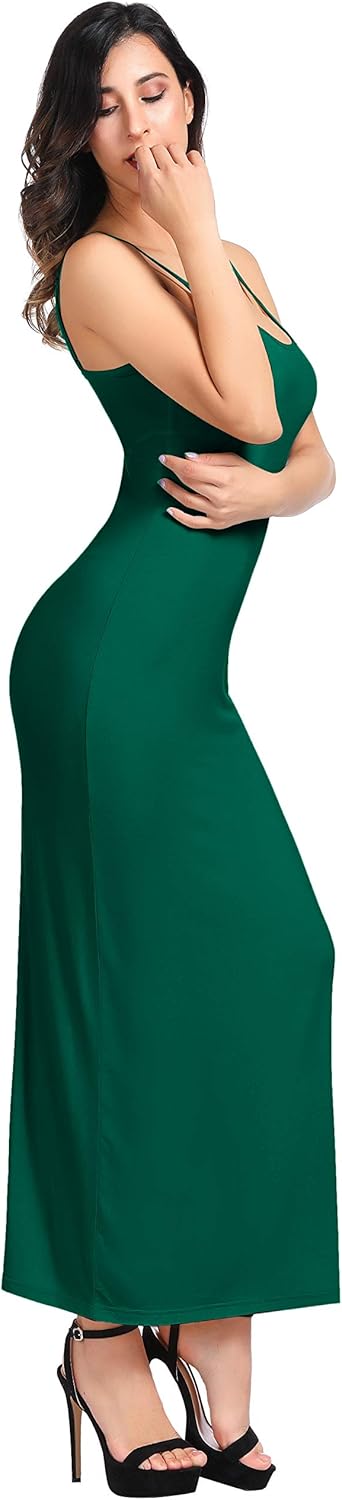 Kate Kasin Women Adjustable Spaghetti Underwear Cami Full Slip Maxi Dress at  Women’s Clothing store