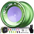 MAGICYOYO V11 Professional Finger Spin Yoyo - Intermediate & Advanced Trick Yoyo + Glove + 12 Strings + Storage Case - Green