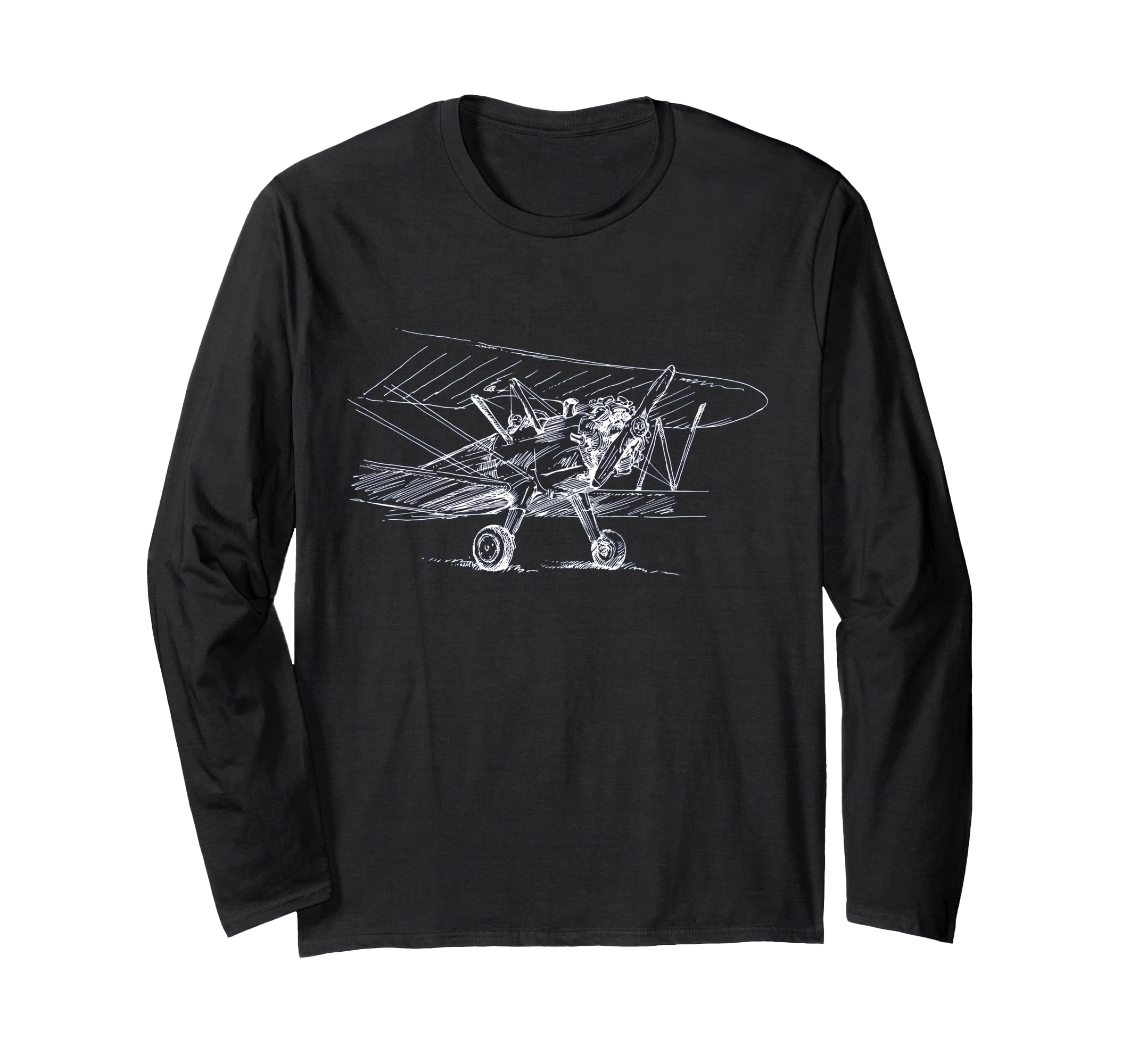 Vintage Plane - Retro Airplane - Airport - Pilot - Aviator Long Sleeve T-Shirt