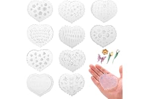 10Pcs Small Flower Polymer Clay Molds Silicone Small Rose Butterfly Mini Leaf for Jewelry Earring Making Decoration(10Pcs)