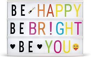 Northpoint 10-LED Multi Colored Home Decor Light Box with 271 Letters, Numbers, Symbols and Emojis, White