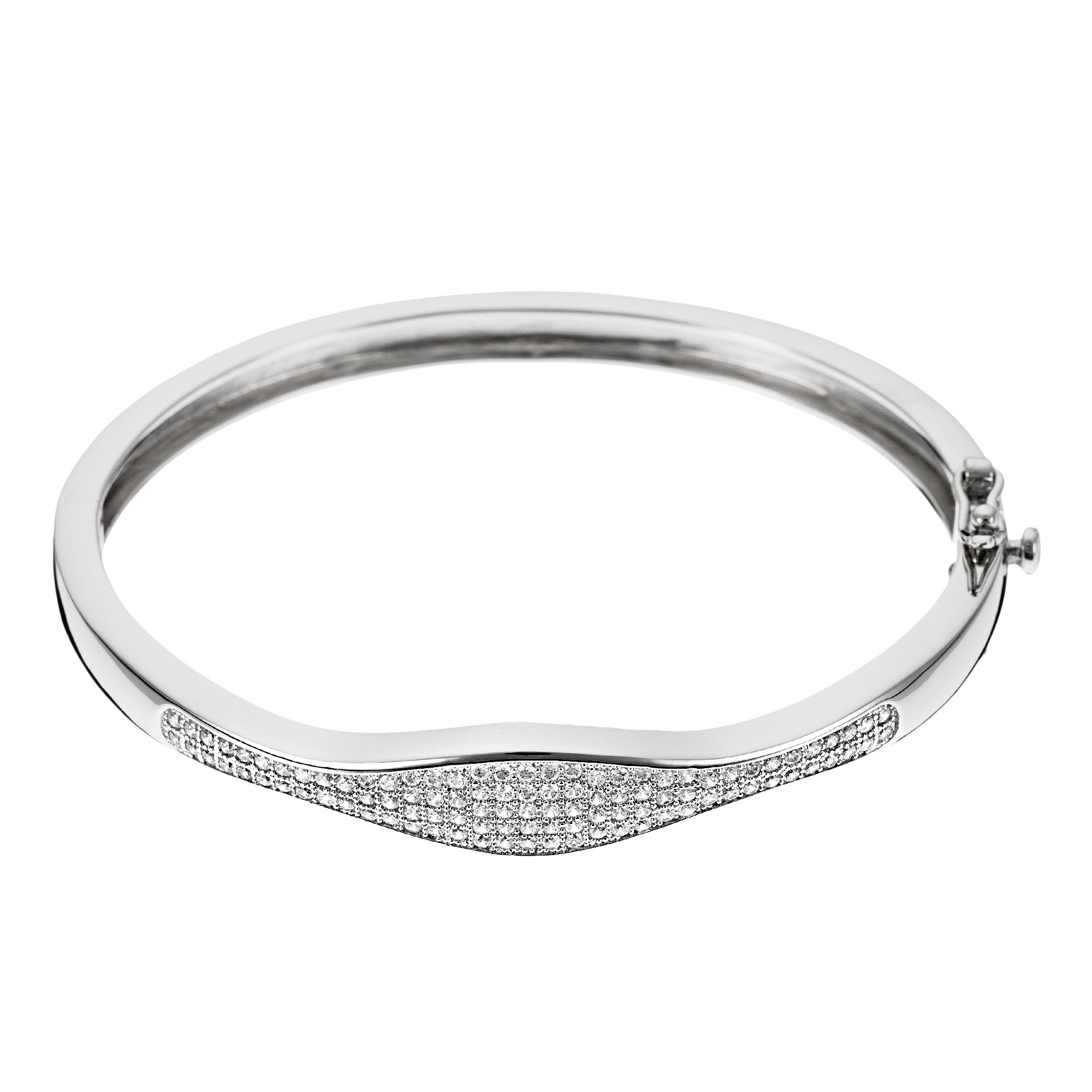 Orphelia ZA-1999 Women's Bangle 925 Sterling Silver Rhodium-Plated Zirconia, one Size, Sterling Silver, Cubic Zirconia