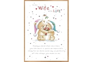 HEJOYN Christmas Card for Wife, Merry Christmas Cards & Gifts for Wife from Husband, Romantic Xmas Card for Her from Husband