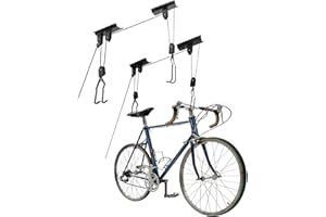 GREAT WORKING TOOLS Ceiling Mount Bike Hoist Set of 2 Bike Hangers Pulley System