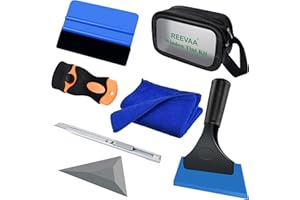 REEVAA REEEVAA Window Tint Kit Window Tint Tools Car Window Film Tinting Tools Window Tint Installation Kit with Portable Storage Bag Window Tint Rubber Squeegee,Stainless Steel Utility Knife Felt Squeegee