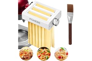 3 in 1 Pasta Maker Attachment for KitchenAid Stand Mixer, Includes Pasta Sheet Roller, Spaghetti Cutter, Fettuccine Cutter, 7