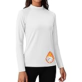 MAGCOMSEN Women's Thermal Shirts Mock Turtleneck Fleece Lined Long Sleeve Workout Tops Underwear Base Layer Running