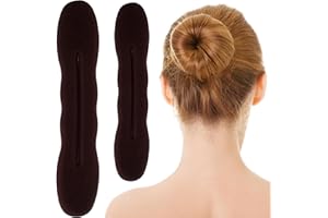 SmallCat 2pcs Sponge Hair Bun Maker, Lazy Curler Tool for Women, 2 Sizes Bun Updo Accessories for Thin Thick Long Straight Curly Hair- Brown