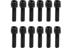 Hoxfly 12 Pcs Bicycle Stem Bolts with Washers, M5x18mm Stainless Steel Bikes Stem Bolt, Allen Hex Bolts Disc Brake Caliper Bo