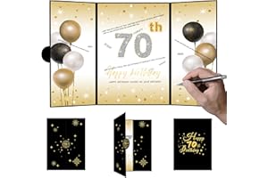 HOMANGA 70th Birthday Decorations for Men and Women, Big 70th Birthday Alternative Signature Guest Book, 70th Gifts for Men a