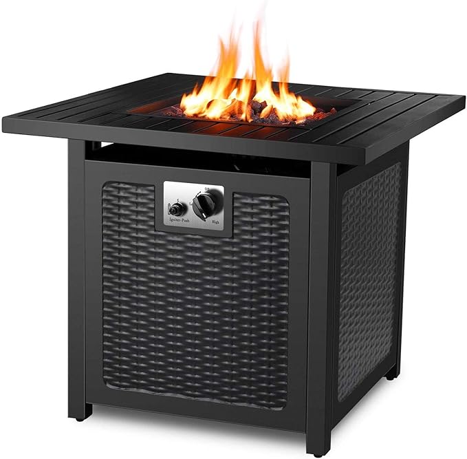 FIXKIT Gas Feuerstelle, 30" Gaskamin mit wasserfester Schutzhülle