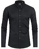 J.VER Men's Banded Collar Dress Shirt Mandarin Long