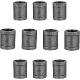 1/2" Pipe Fitting Coupling, Home TZH 10 Pack Malleable Iron Cast Pipe Coupling for Steam-punk Vintage Shelf Bracket DIY Plumbing Pipe Decor Furniture (10, 1/2")