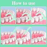 Hemiks 200 Pcs Dental Floss 2 in 1 Toothpick Sticks Green 7.5CM view 4