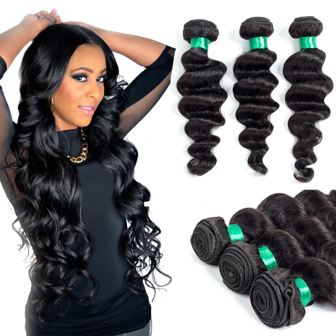 Amazon Com Mqyq Brazilian Loose Wave Hair 4 Bundles 26 26 26 26