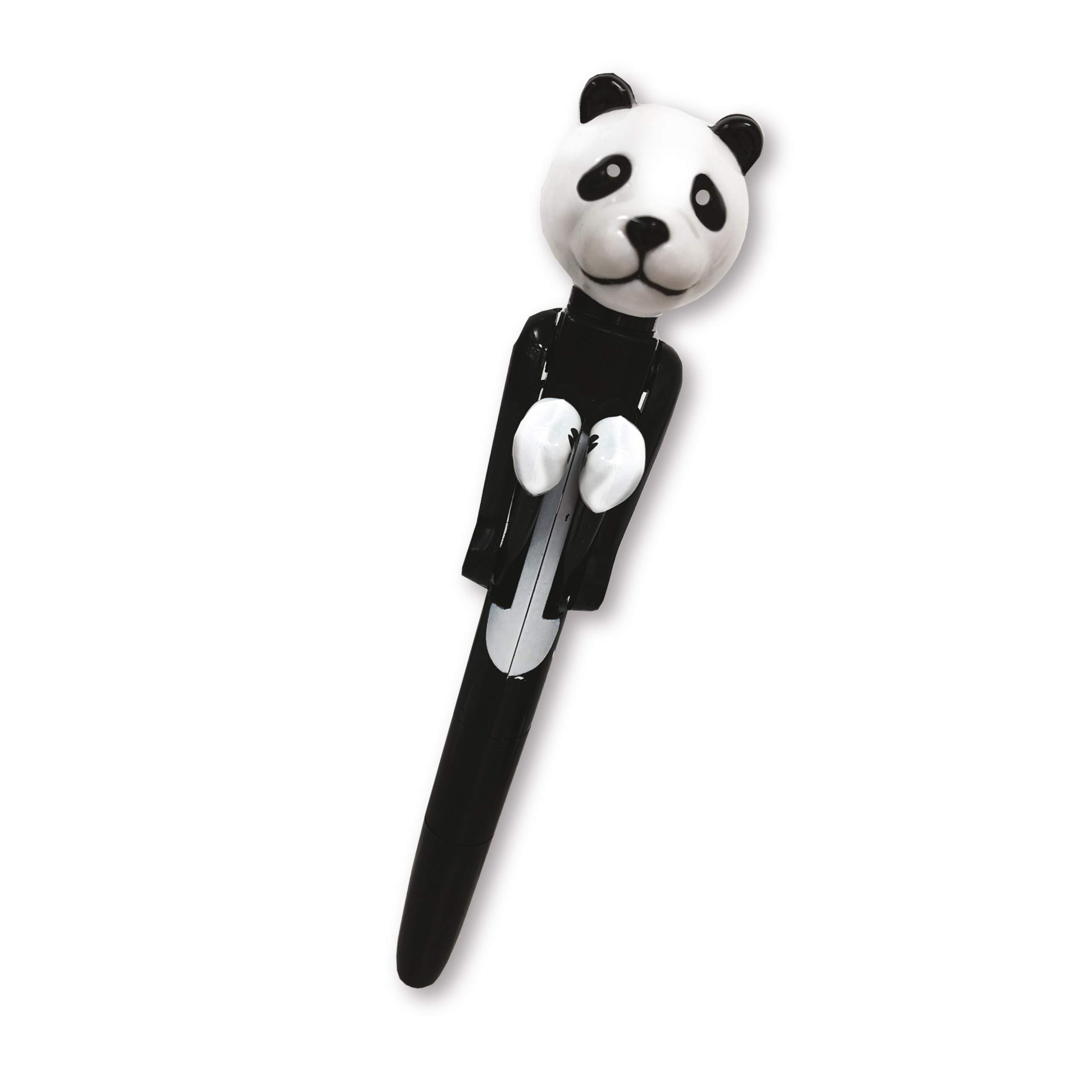 Deluxebase Mighty Writer - Panda Novelty Pen from Black Ballpoint Pen with Punching Arms. Funny Animal Fidget Pen, Cute Desk Toy & School Supplies, Fun Novelty Gift Ideas & Party Bag Fillers.