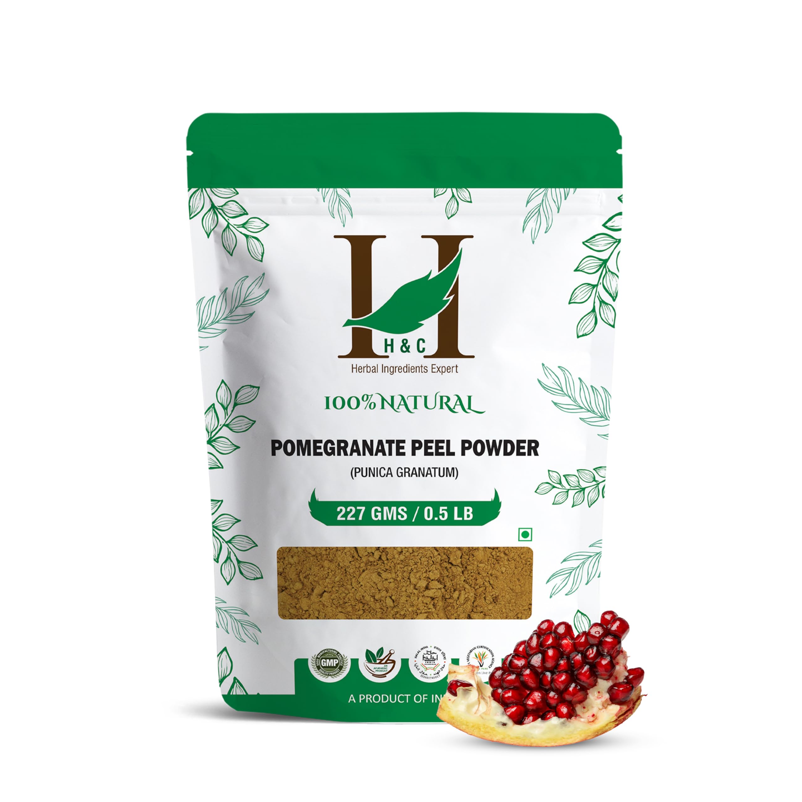 H&C 100% Natural Pomegranate Peel Powder (Punica grantum) - 227 g / 0.5 lb