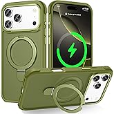 Lufanbis Designed for iPhone 17 Pro Case with Magnetic Stand, [Military Drop Protection][Great Grip Feeling] Matte Translucent Back Slim Shockproof Phone Cover for iPhone 17 Pro 6.3", Green