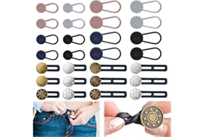 OKXIRI 28 Pcs Button Extenders for Jeans, Waist Extender for Jeans, Pants Button Extender for Women & Men, No Sewing Waistband Extenders 1–1.8 Inches, Women's Accessories