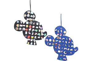 JOYMOMO Hanging Brooch Pin Organizer Enamel Pin Display Cute Cartoon Shape Brooch Pin Display Storage Holder for Brooch Pin(Without Accessories ) (black+blue)