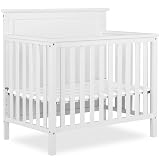 Dream On Me Ava 4-in-1 Mini Baby Crib with Daybed & Twin Bed Conversion in White, GreenGuard Gold & JPMA, Non-Toxic Finish, 3-Position Adjustable Height, Includes 1″ Mattress Pad
