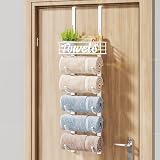 HapiRm Over Door Towel Rail 6-Tier Wall Mount White with Shelf view 8