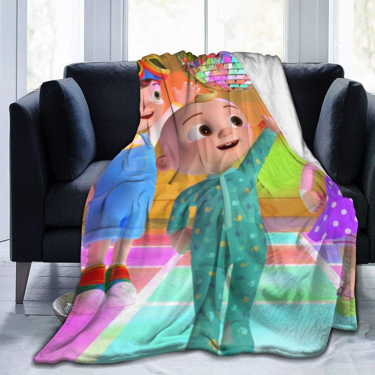 Davisry Ultra-Soft Micro Fleece Throw Blanket Co-comelon Nur-Sery-Rhy-mes Warm Luxury for Bed Sofa Garden Car
