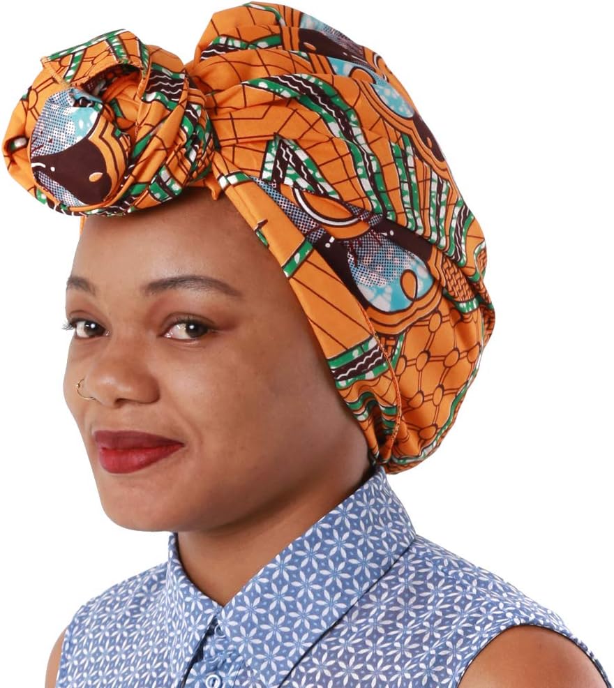 NewJourney African Head Wrap for Women Print African Scarf Headwrap Headscarf Head Tie Multicolor 22"x 69"