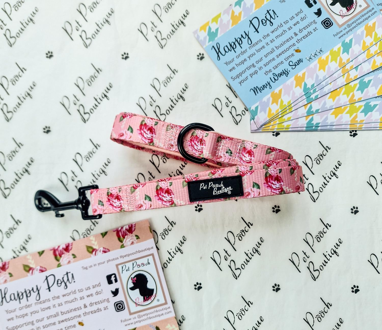 SUNDAY ROSE FLORAL DOG LEAD - REVERSIBLE