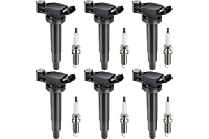 HCHENUP 6pcs Ignition Coils & Spark Plugs Compatible with Toyota Avalon Camry Highlander Sienna Lexus ES300 RX300 1999 2000 2001 2002 2003 2004 2005 2006 2007 2008 3.0L V6 Replaces# UF267 4504